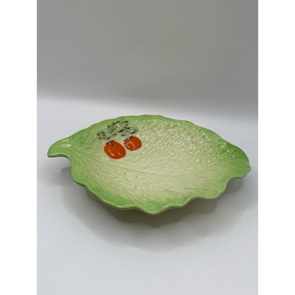 Vintage 1930s Beswick Ware Green Cabbage & Tomato Serving Plates Set Of 2 (214) - Picture 3 of 10